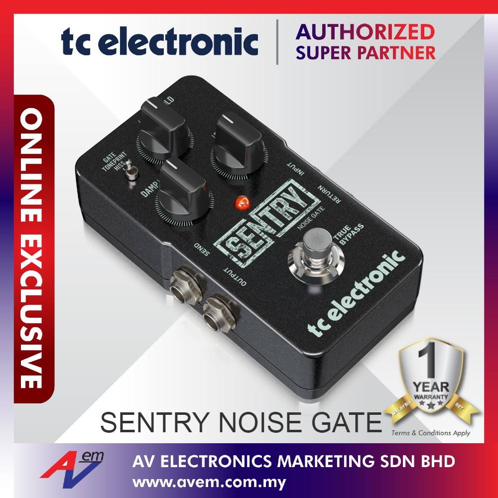 TC Electronic SENTRY NOISE GATE Multiband NoiseGating Pedal with Hard